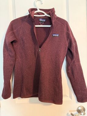 Used Patagonia Women's Maroon Half-Zip Fleece Jacket
